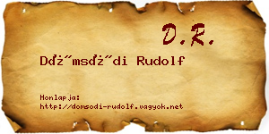 Dömsödi Rudolf névjegykártya